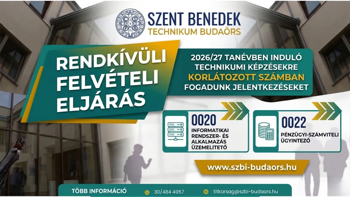 Rendkívüli felvételi eljárás a 2026/2027-es tanévre
